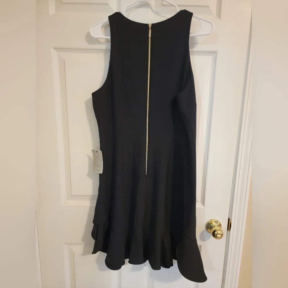 Chelsea28 Black Asymmetrical Ruffled Hem LBD. So Flattering! - Picture 5 of 8